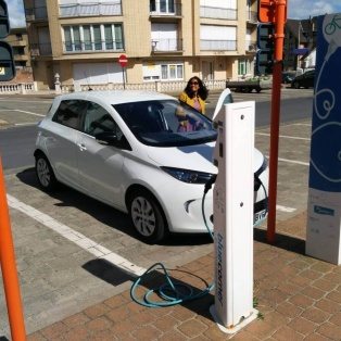 Electric car charger in De Panne