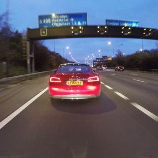 Tesla on motorway
